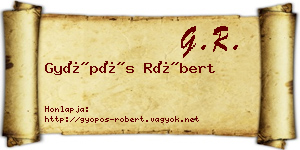 Gyöpös Róbert névjegykártya